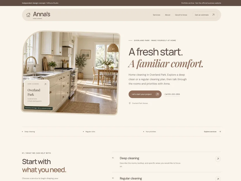 Anna's Cleaning Services website design