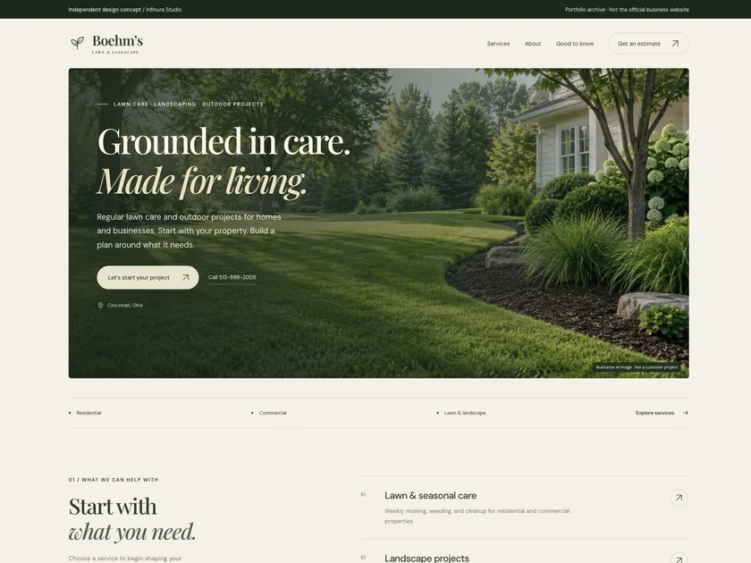 Boehm’s Lawn & Landscape website design