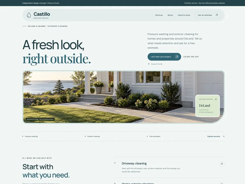 Castillo Pressure Washing website design