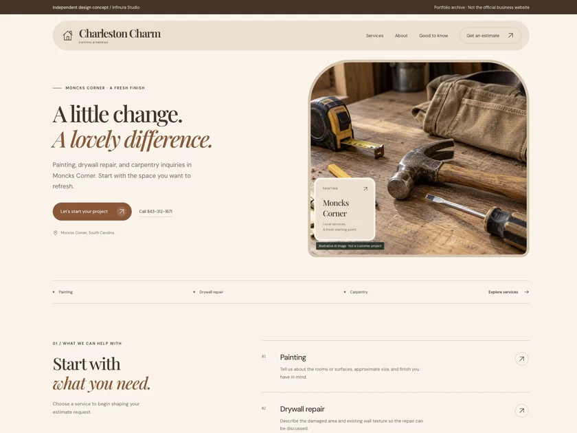 Charleston Charm Painting & Drywall website design
