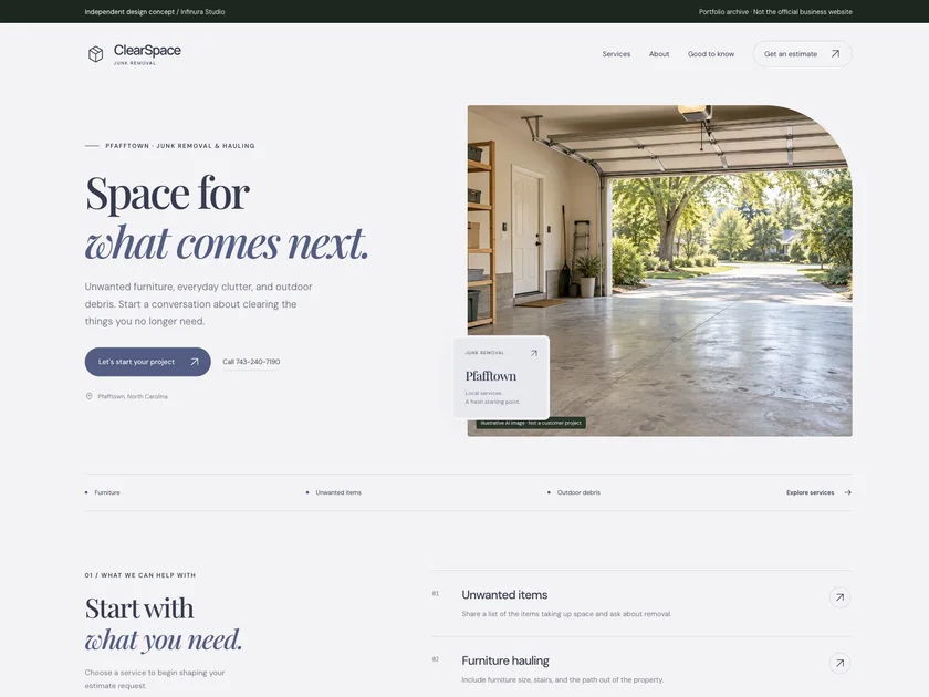 ClearSpace Junk Removal website design