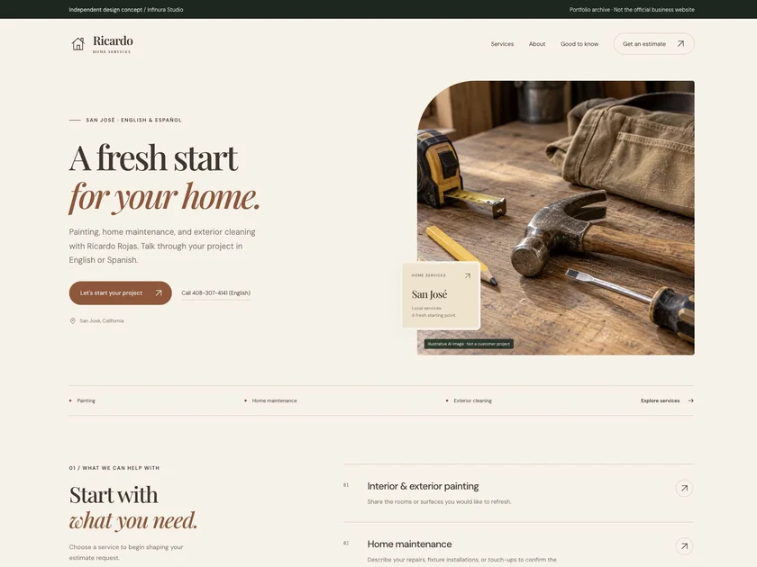 Contratista Ricardo website design