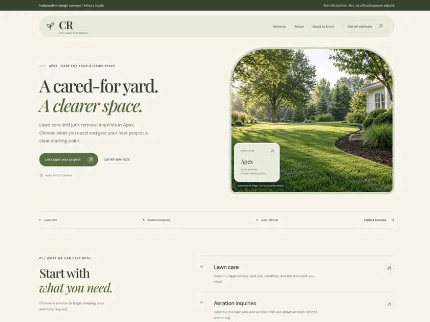 CR Lawn Care and Junk Removal website design