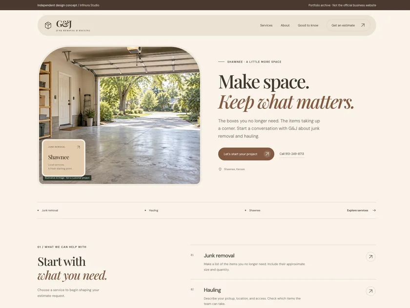 G&J Junk Removal website design