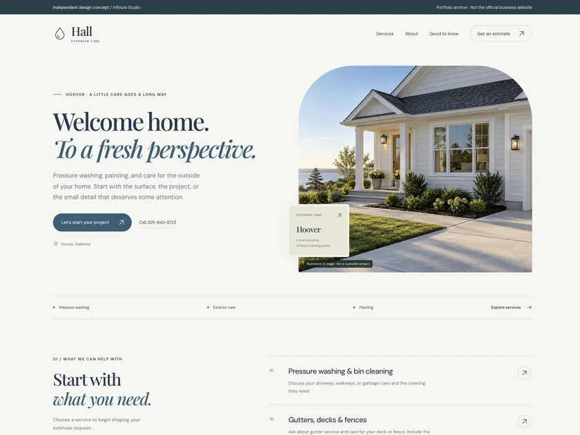 HallExteriorCare website design
