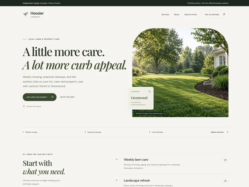 Hoosier Landworks website design