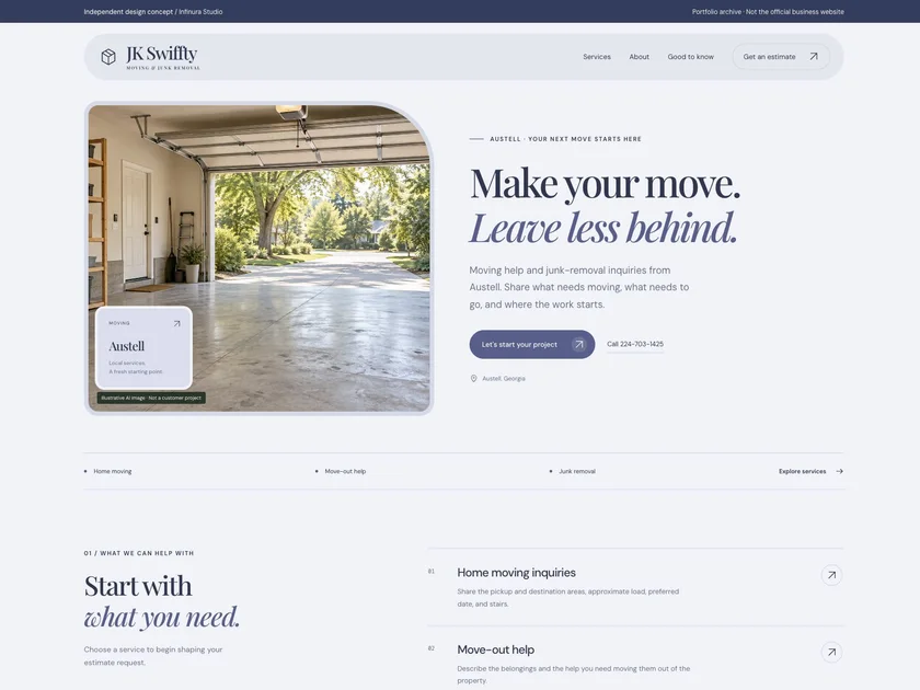 JK Swiffty Home Moving / Junk Removal website design