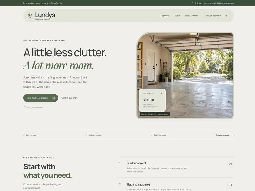 Lundys Hauling website design