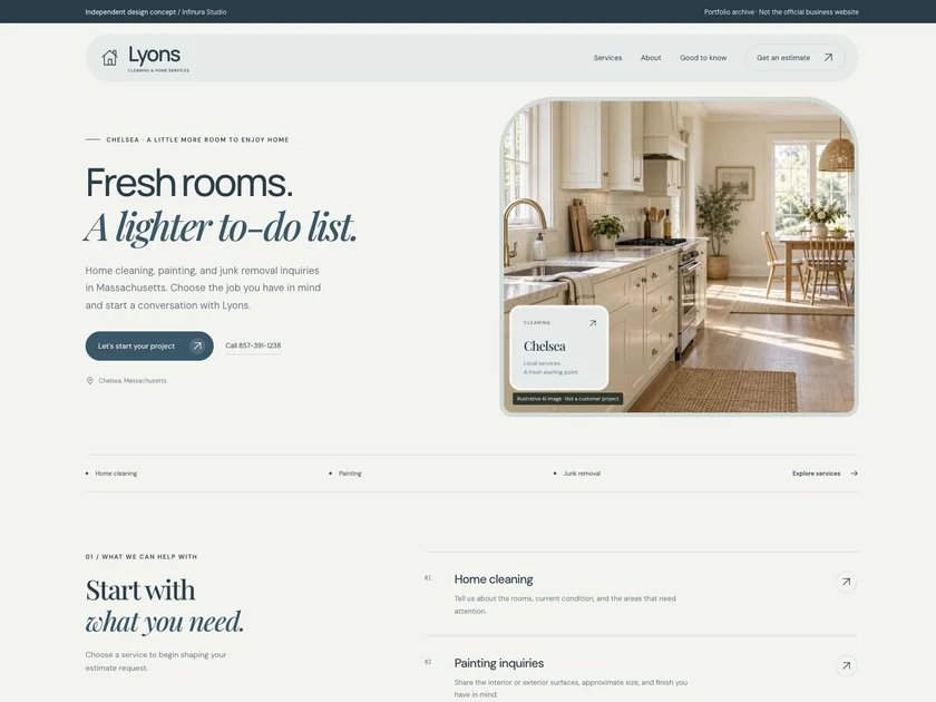 Lyons Cleaning Service website design