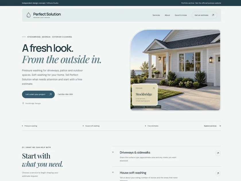 Perfect Solution Pressure Washing website design