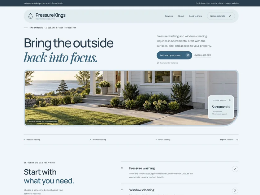 Pressure Kings Cleaning website design