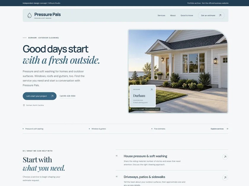 Pressure Pals Exterior Cleaning website design