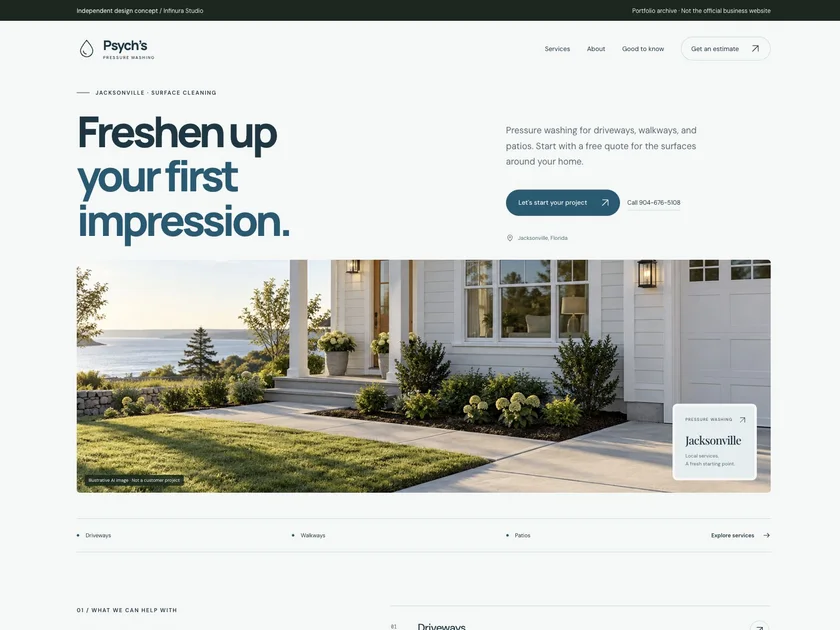 Psych’s Pressure Washing website design