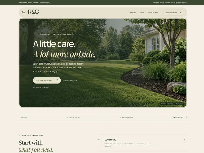 R & G Landscaping website design