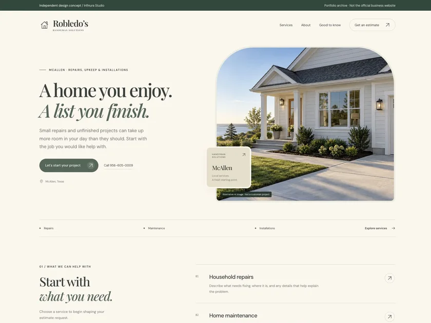 Robledo’s Handyman Solutions website design