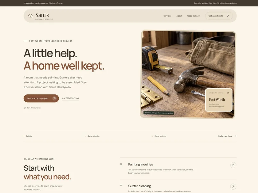 Sam's Handyman website design
