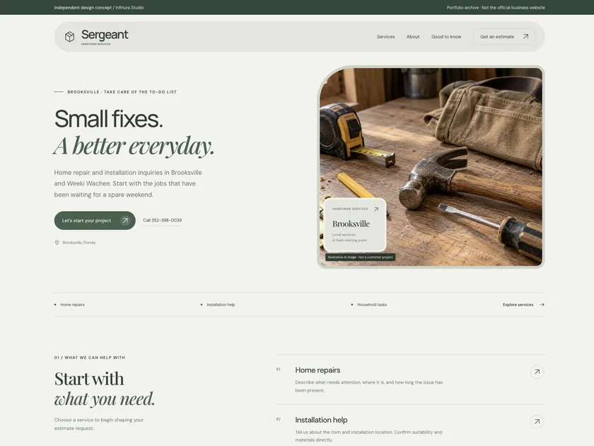 Sergeant Handyman website design