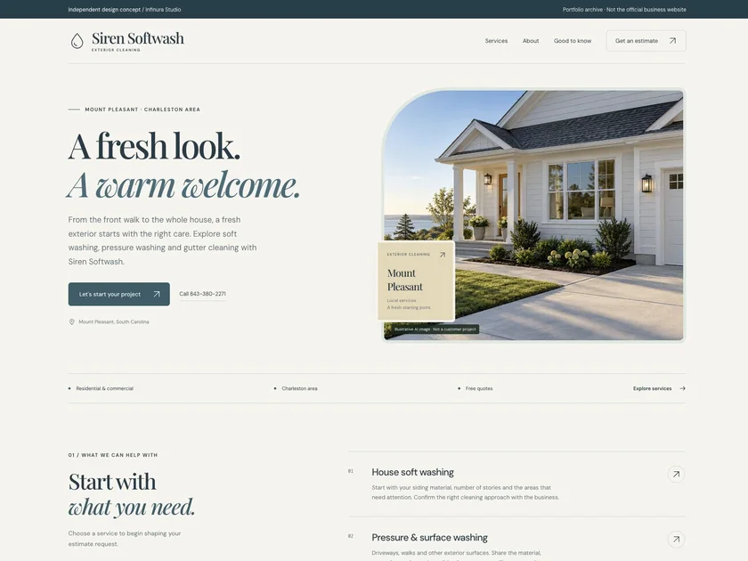 Siren Softwash website design