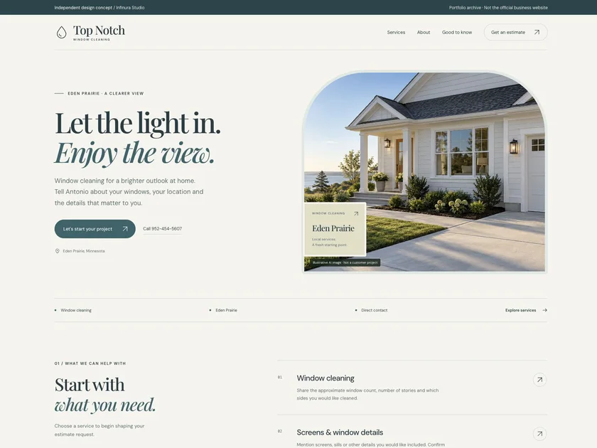 Top Notch Window Cleaning Services website design