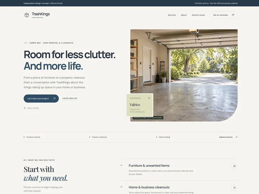 TrashKings Junk Removal website design