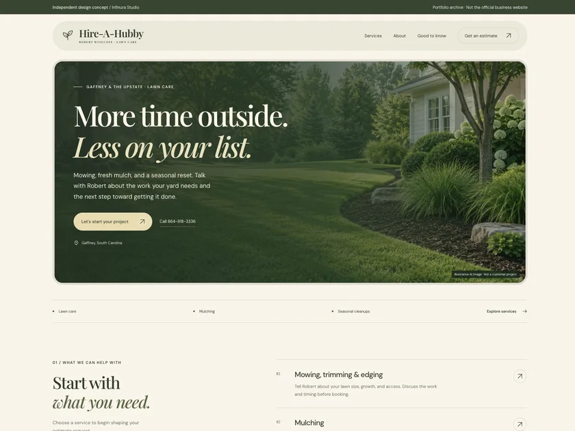 Robert Winecoff’s Hire-A-Hubby website design